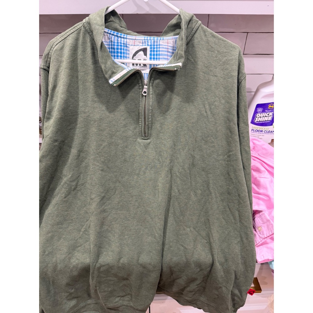 Mountain Khakis Mens XL Green 1/4‎ Zip Cotton Pullover Sweater Jackson Hole